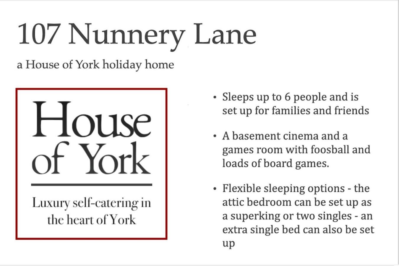Spencer House & 107 & 109 Nunnery Lane Villa York Exterior foto